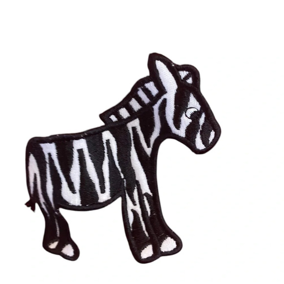 vintage béchamel 100% cotton red V neck Tshirt embroidered Zebras fall statement - Picture 5 of 7